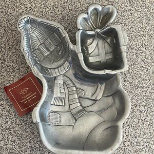 Lenox metal snowman chip and dip serveware